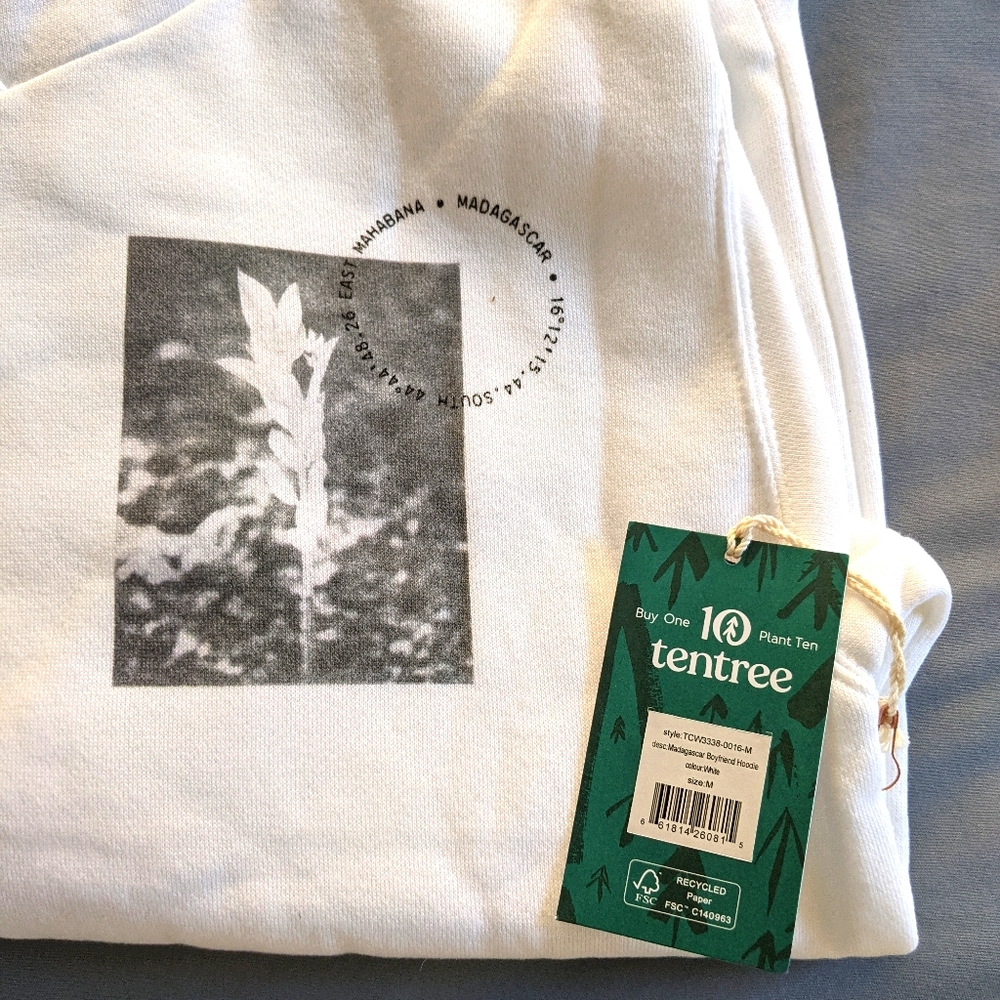 NWT 10 tree white hoodie size MEDIUM